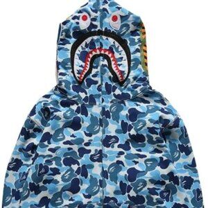 Slate Blue Bape Shark Zip Up Hoodie